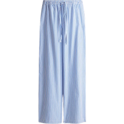 H&M Cotton Drawstring Trousers - White/Blue Striped