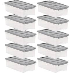 Amazon Basics Plastic Bins with Lids Set of 10 Storage Box 1.2gal 10pcs