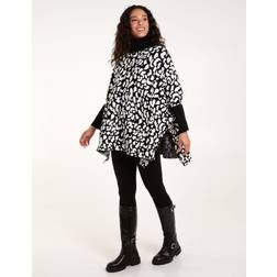 Blue Vanilla Animal Print Roll Neck Jumper - Black