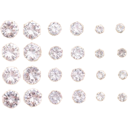 Shein 12pairs Men Cubic Zirconia Decor Stud Earrings