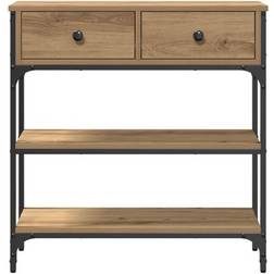 vidaXL Console Table Artisan Egetræ Massivt Medium Opbevaring Konsolbord
