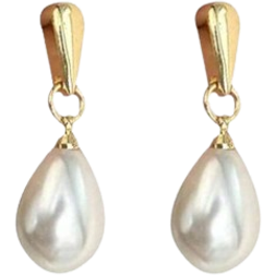 Shein pair Elegant Water Drop Shaped Pearl Stud Earrings Simple Vintage Design