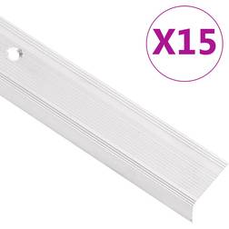 vidaXL Trappnäsor i L-form 15 St Aluminium 90 cm Silver