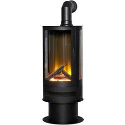 Acantha Fires & Fireplaces Orbit Cylinder Electric Stove with Angled Stove Pipe One Size