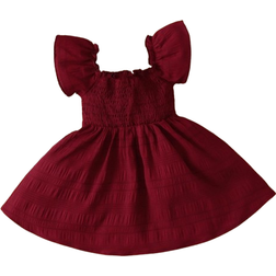 Shein Baby Shirred Bodice Butterfly Sleeve Dress