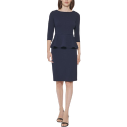 Calvin Klein Peplum Sheath Dress Indigo