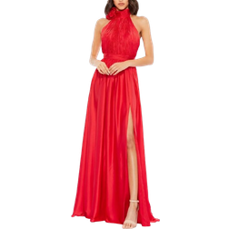 Mac Duggal Women's Chiffon Halter Gown Cherry Cherry