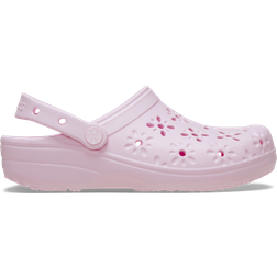 Crocs Classic Floral Cut Out Clog - Black