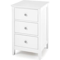 Lark Manor Citronelle 3 Drawer White Storage Unit 60cm H X 45cm W X 40cm D Bedside Table