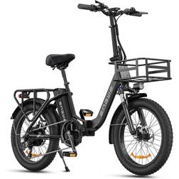 Engwe L20 90 Mile Front Suspension Step-Thru E-bike - Onyx Black Unisex