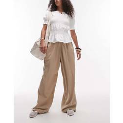 Topshop Linnebyxor Med Ballongben - Ljusbeige