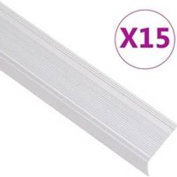 vidaXL Profili A L Per Gradini 15 Pz In Alluminio 100 Cm Argento