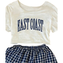 Shein Lockeres Lässig T-Shirt mit Buchstaben-Muster - Damen