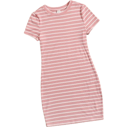 Shein Teen Girls Striped Rib-Knit Dress