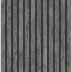 Muriva Wooded Slats Black Wallpaper