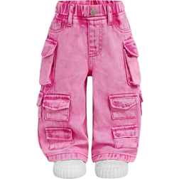Shein Toddler Girls Loose Fit Cargo Pants - Pink