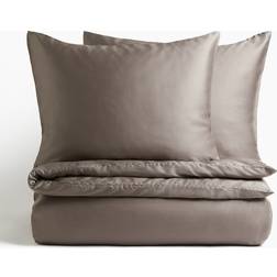 H&M Dubbelt Påslakanset I Satin 240x220 50x60 - Brun Påslakan Brun (240x220cm)