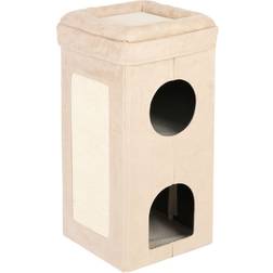 Zooplus H77xL39xB39cm Soft'n Scratchy beige/hvid kattetårn