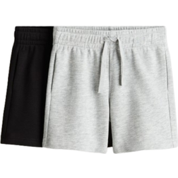 H&M Sweatshirt Shorts 2-pack - Light Grey Marl/Black (1293241001)