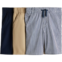 H&M Cotton Shorts 3-pack - Navy Blue/Striped (1122837004)