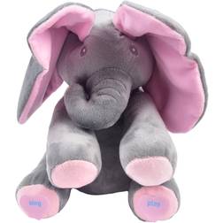 YYZGGLING Elektrisk plysch elefantleksak Peek-a-Boo elefant med musiktäckta ögon liten elefant sångande plyschleksak djur plysch 1