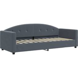 vidaXL Daybed 80 x 200 cm Velour Mørkegrå Sofa 222cm 3 personers