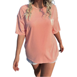 Shein Oversized Strawberry Print Round Neck Short Sleeve TShirt Casual Loose Summer