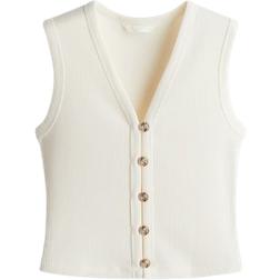 H&M Button Front Sweater Vest - White