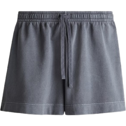 H&M Washed Cotton Sweatshorts - Blue/Grey