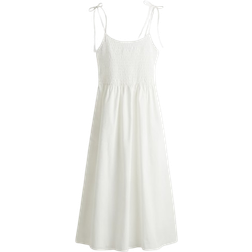 H&M Tie Strap Smocked Dress - White