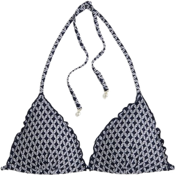 H&M Push Up Triangle Bikini Top - Navy/Patterned