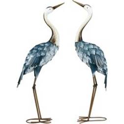 OutSunny Crane Garden Ornaments 2 Pcs Garden Statue Set