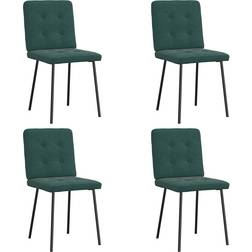 vidaXL Mörkgrön Sammet Matstolar 4 St Köksstol 83cm 4st