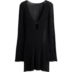 H&M Rib-Knit Beach Dress - Black