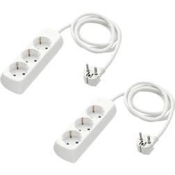 IKEA KOPPLA Grenuttag med 3 hål, jordad, vit, 1.5 m