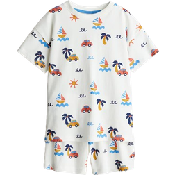 H&M Printed Jersey Pyjamas - Cream/Cars (1271570003)