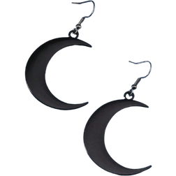 Shein Gothic Style Retro Black Moon & Big Moon Shaped Earrings For Y2k Women