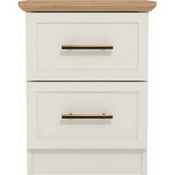 August Grove Feya 2 Drawer Grey Bedside Table 38.8x39cm