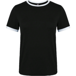 Shein Damen Sommer Farbblock Rundhals Kurzarm lässig T-Shirt