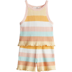H&M Rib Knit Set - Yellow/Striped (1273023004)