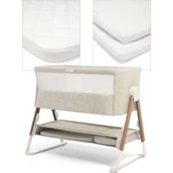 Mamas & Papas Lua Bedside Crib and Sheet Bundle