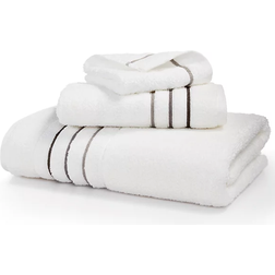 HOTEL COLLECTION Ultimate Micro Borderline Bath Towel White, Gray (142.2x76.2cm)