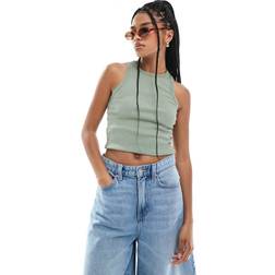 New Look Women's Rib Jersey Racer Vest - Olive