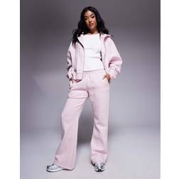Kaiia Embroidered Logo Wide Leg Jogger Co-Ord - Pink Chai