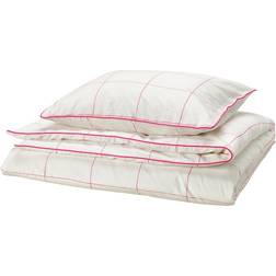 IKEA BREDVECKLARE 1 örngott Påslakan Vit, Rosa (200x150cm)