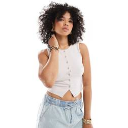 Stradivarius Basic Button-Up T-Shirt - Beige