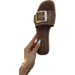 Shein Women's Fashionable Flat Sandals With Buckle Decoration