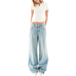 ASOS DESIGN Bleka vintageblå baggy jeans boyfriend-modell med medelhög midja