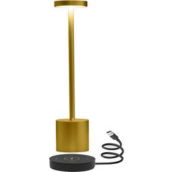 Opladelig LED med Trådløs Opladning Guld IP54 Bordlampe 35cm