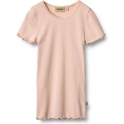 Wheat Kortærmet Rib T-shirt Katie - Rosa